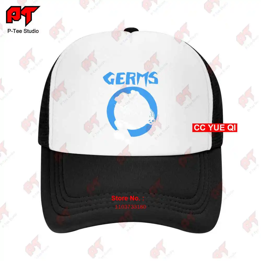 Germs Leather Skeleton Rock N Roll Music Band Baseball Caps Truck Cap HJ4P