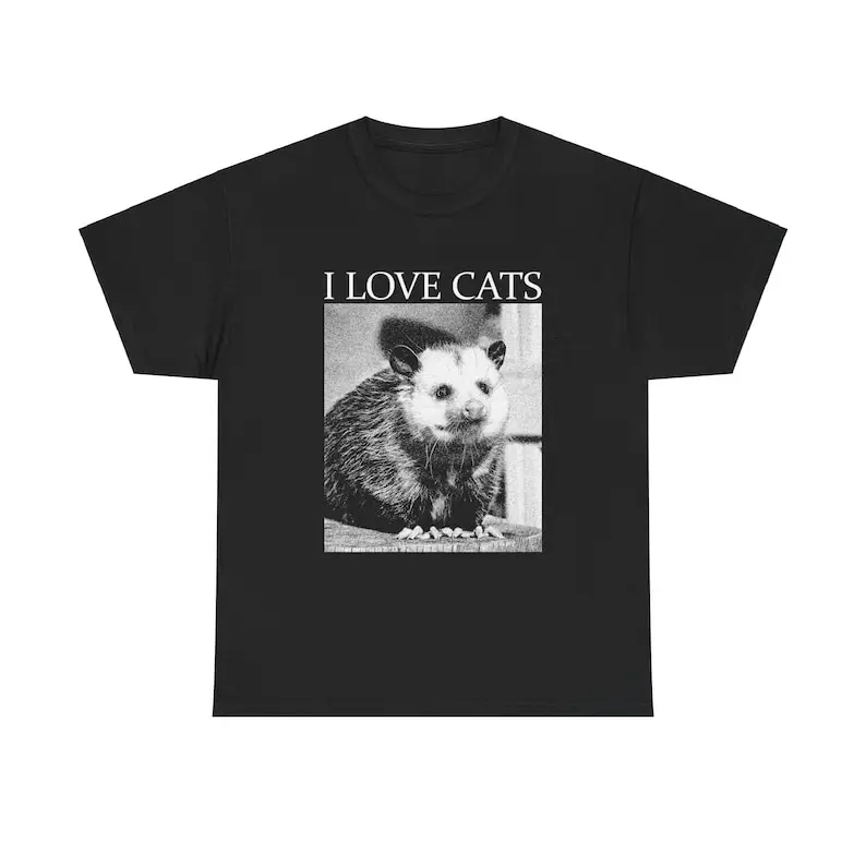 I Love Cats Opossum T-Shirt