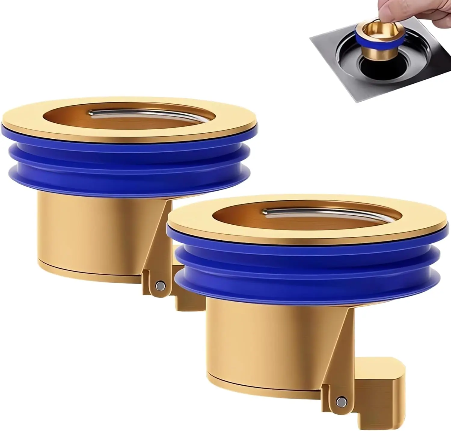 2 Pcs Shower Floor Drain Backflow Preventer Levitation One Way Drain Valve Floor Drain Insert Drain Plug Brass Drainage Shower