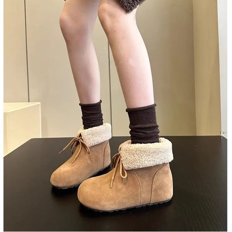 

New Velvet Cotton Shoes Women's Winter Warm Sneakers Platform, German Training, Fashion and Versatile