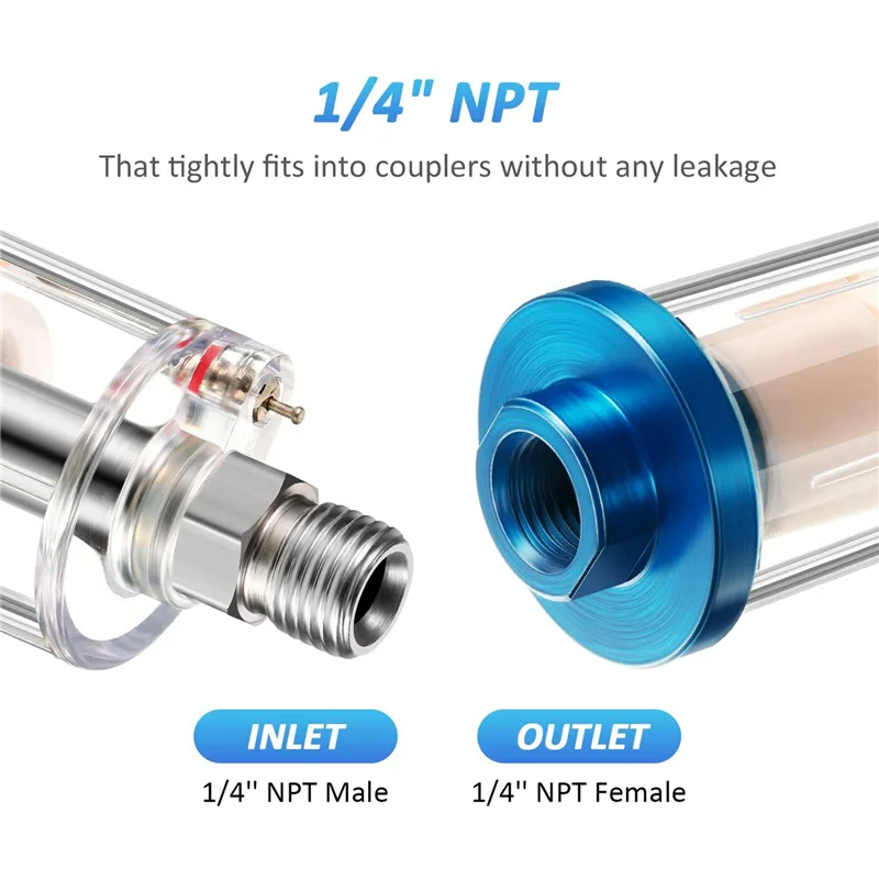 A77I 6 قطع فلتر فاصل زيت الماء مرشح البخاخة فاصل الرطوبة لتركيب ضاغط خط الهواء #6