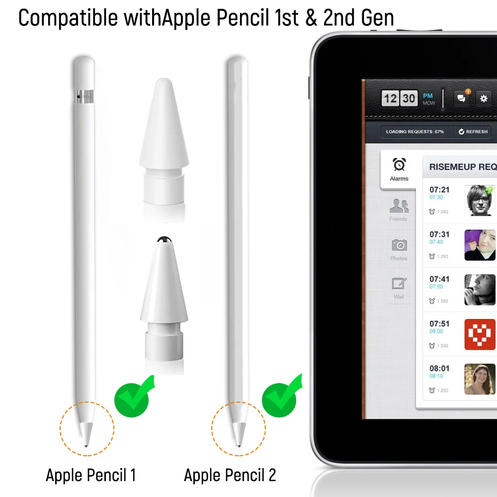 Transparent Replacement Stylus Pen Tips For iPencil 1st 2nd Generation Fine Point Metal Tip Wear-Resistant Precise Cont Nib