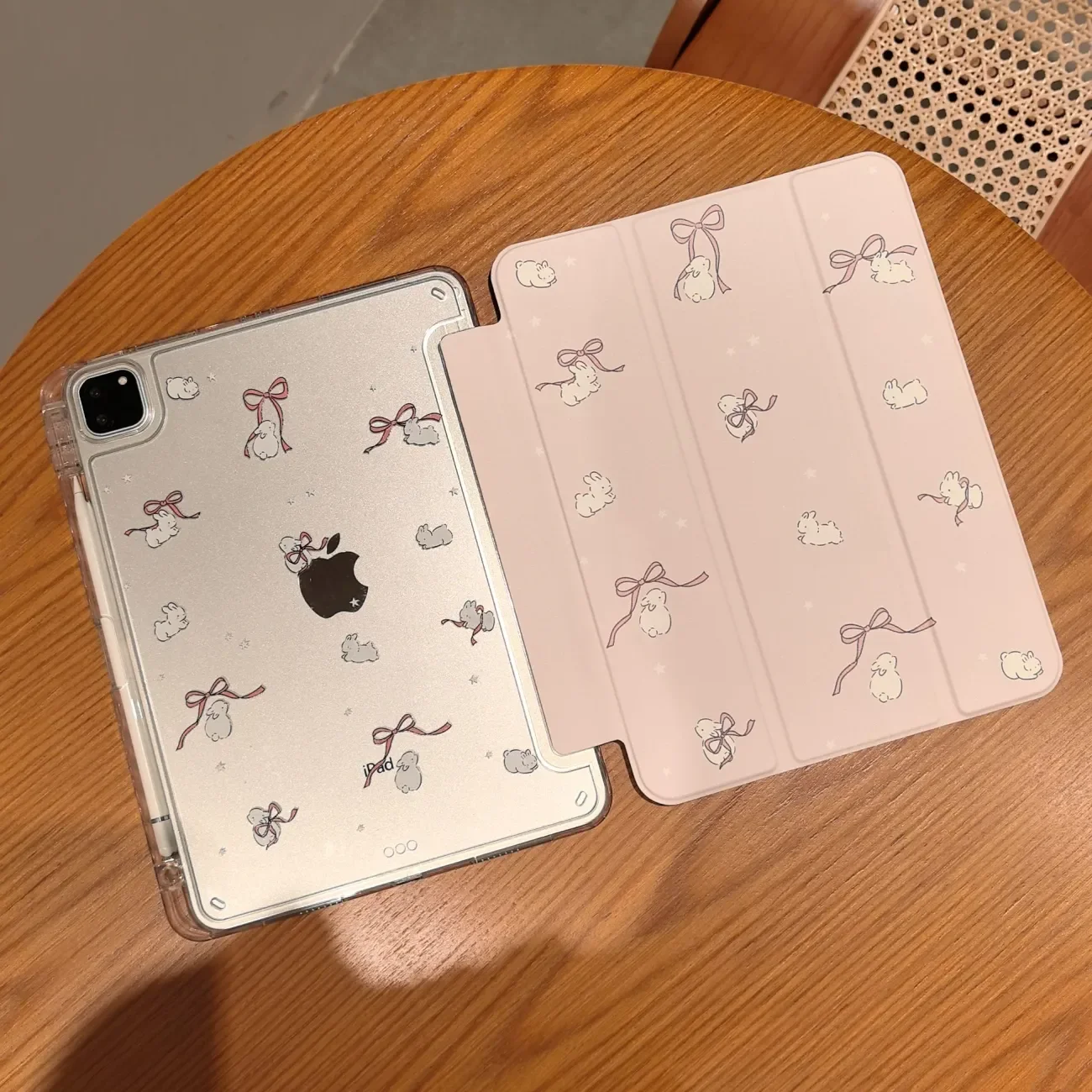 Cute Bunny Pink Bow Kawaii Cartoon for Samsung Tab S7 S8 S9 11 Plus S10 S9 S9FE 12.4 Inch Case Smart Cover for Tab A9 A11 8.7in
