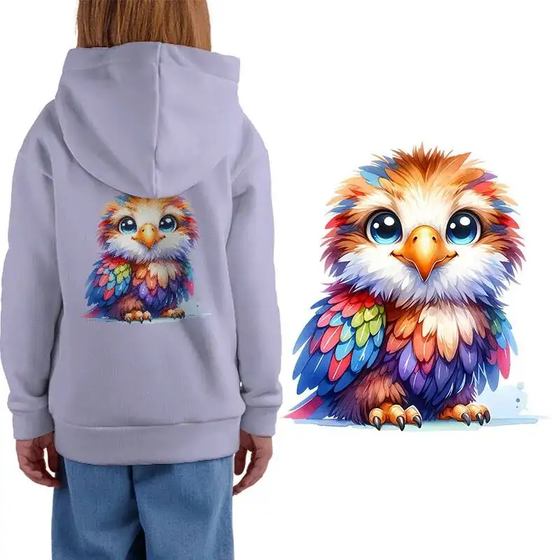 Cute Colorful Cartoon Animals Iron On Transfer Vinyl Heat Transfer Thermal Stickers On Clothes Kids Appliques