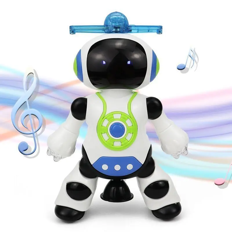 Electric Dancing Robot Toys for Kids, Slide giratório de 360 °, Iluminação legal, Música Brinquedos Educativos para Crianças