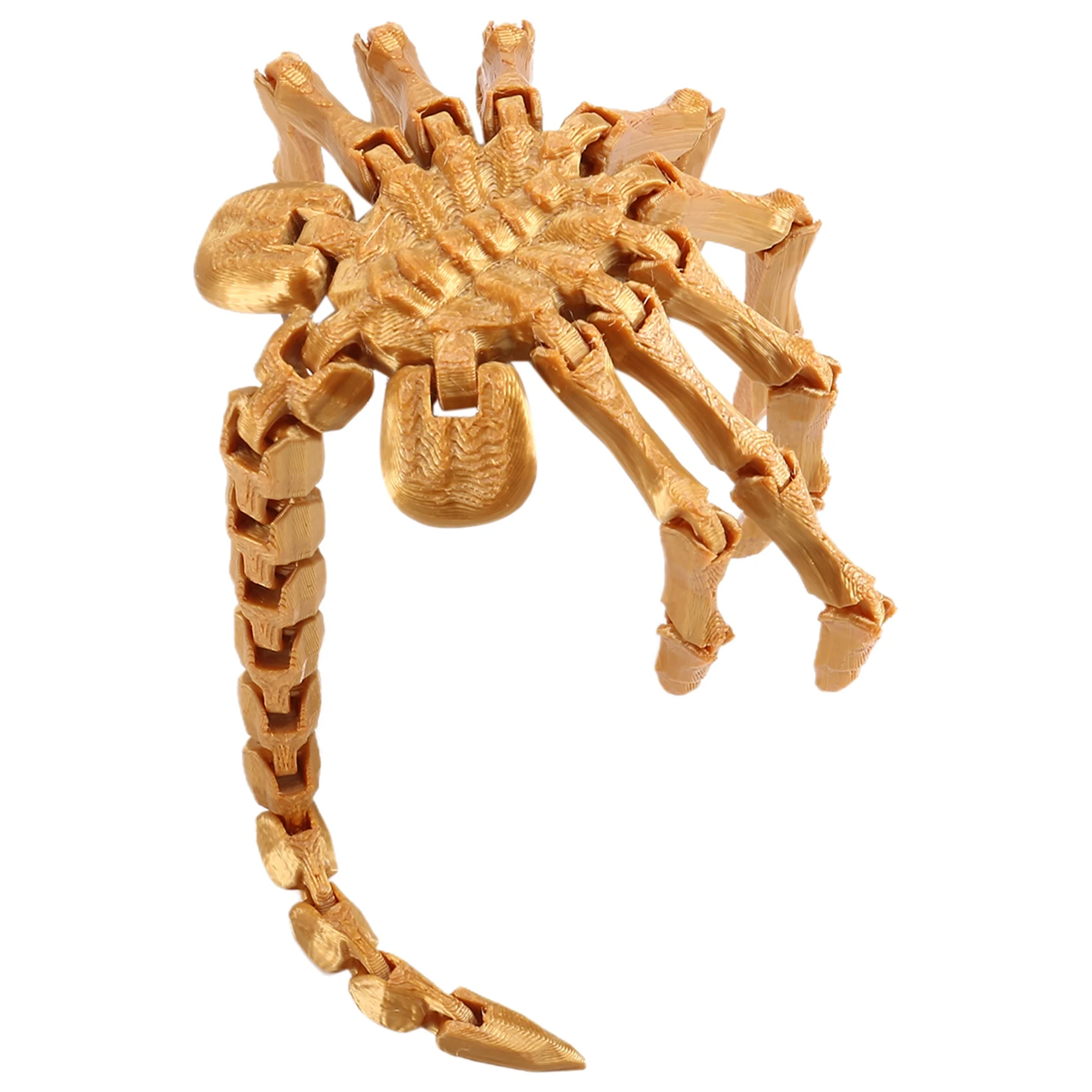 New Facehugger Model Fully Articulated Movie Prop Collectible Figurine Sci-Fi Horror Decor Local Tycoon Gold