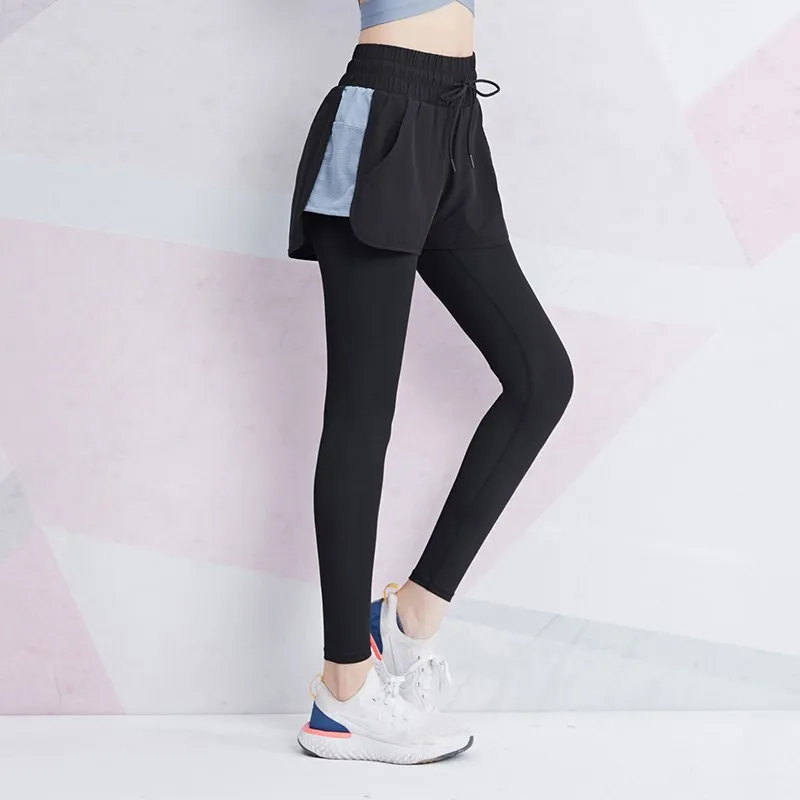 VANSYDICAL 2 in 1 Running Pants Women Yoga Leggins Stretch Workout Jogging Leggings Female Sweatpants with Pockets