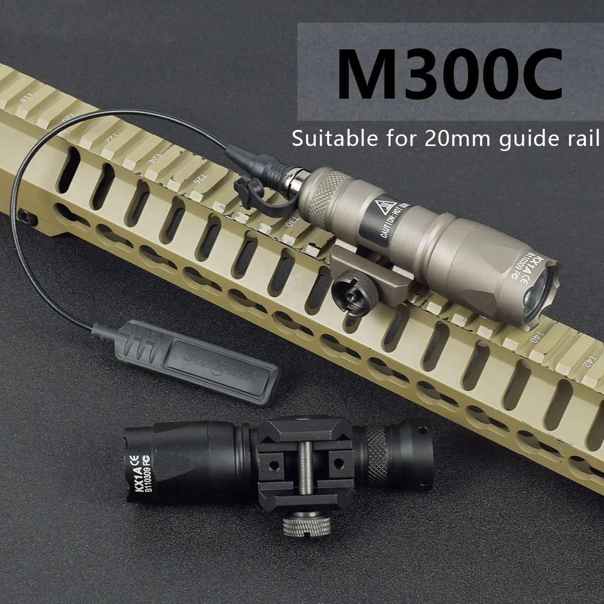 Tactical SureFire M300 M300B M600 M600B Flashlight Hunting LED Torch Airsoft Dual Button Switch Function Pressure Switch Light