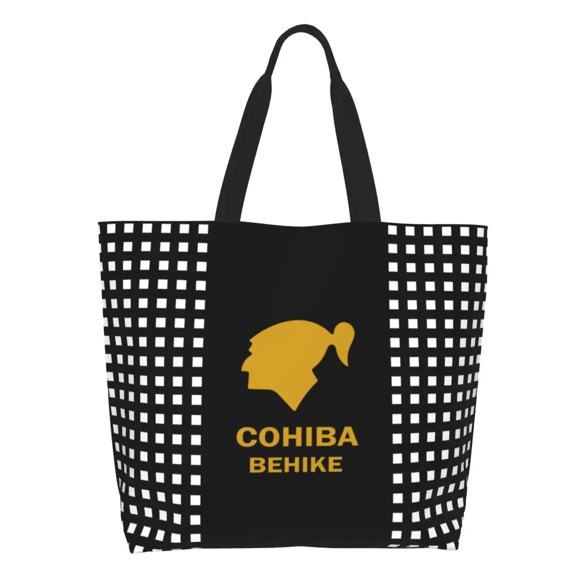 Cute Print Cuban Cohiba Cigars Shopping Tote Bag Portable Canvas Shoulder Shopper Handbag