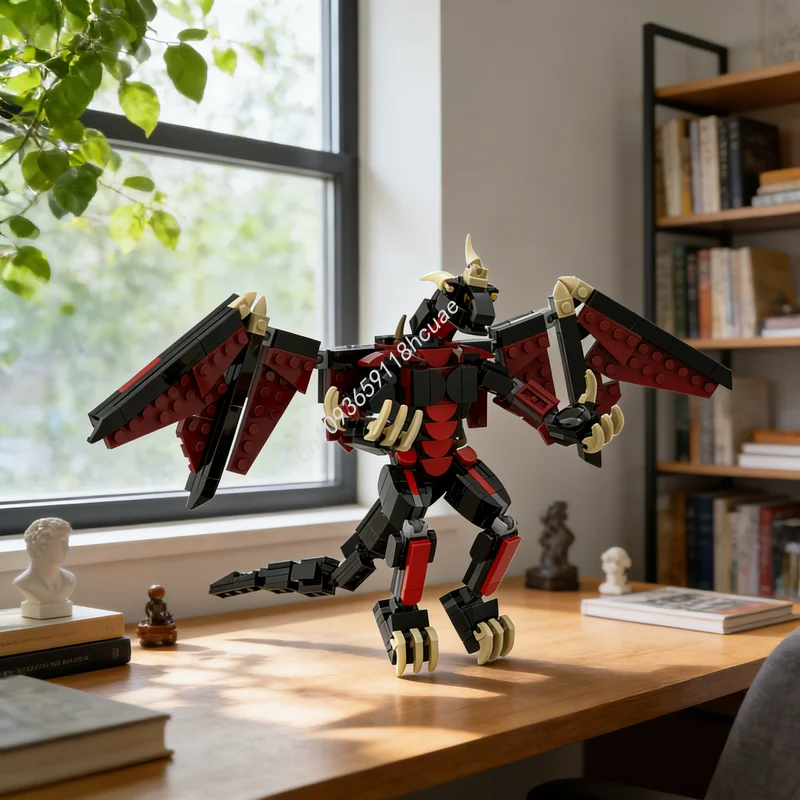 

338pcs MOC Red Dragon Archfiend Model Building Blocks Construction Creative DIY Idea Education Christmas Gift Brick Toy Kids