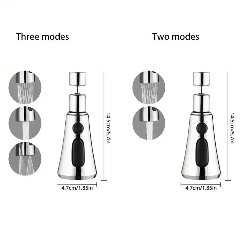1pc Faucet Extender Boosting Splash Prevention Three Modes Water Saver Home Extended Shower Spray Filter image 6