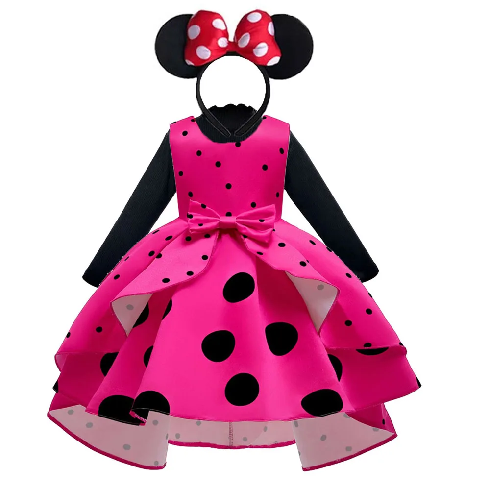 Christmas Girls Minnie Mickey Mouse Cos Dress Kids Cartoon Costume Toddler Children Party Birthday Ballet Princess Wedding Dress