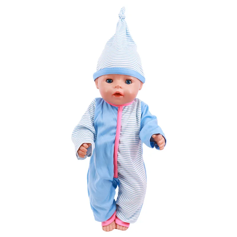 Handmade Casual Coat Jacket One-piece Pajama For 18Inch American Doll Clothes Girl's Gift 43 cm Baby Reborn Doll Our Generation