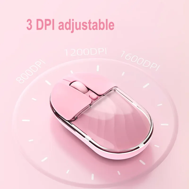 Mini mouse wireless dual mode Connettività Bluetooth 2.4G Batteria a lunga durata Mouse da ufficio ergonomico muto ricaricabile da 1600 DPI