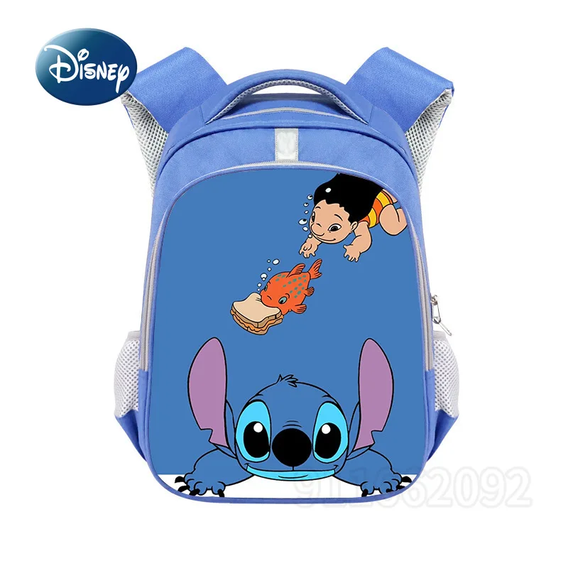 Mochila escolar Disney Stitch para niños, bolso de dibujos animados, mochila para niños, gran capacidad, alta calidad