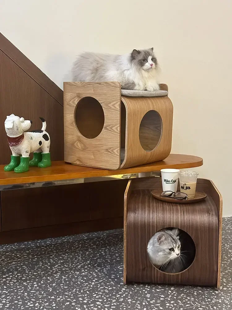 Tree Hole, Cat Nest, Tea Table Universal in Four Seasons, Removable and Washable, Shared By People and Pets, Wooden Stool, Pet