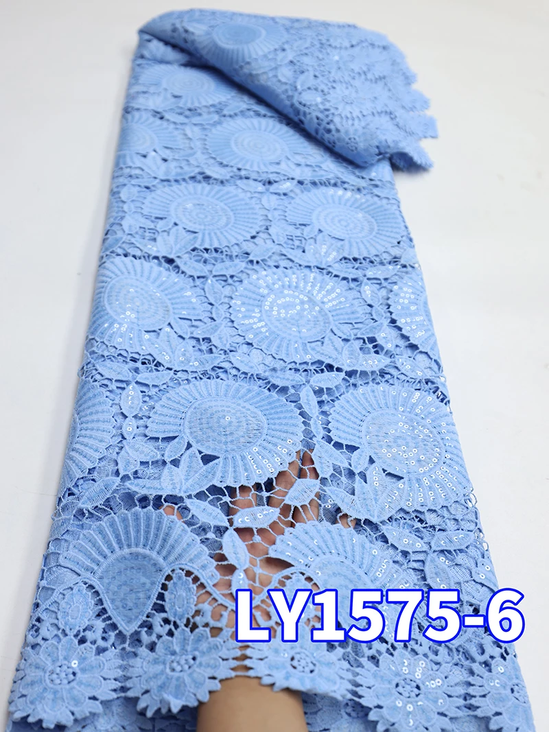 PGC African Tissue Cord Lace Fabric High Quality Lace Sequins Nigerian French Sequins Lace Tulle Mesh Fabrics For Dress LY1575