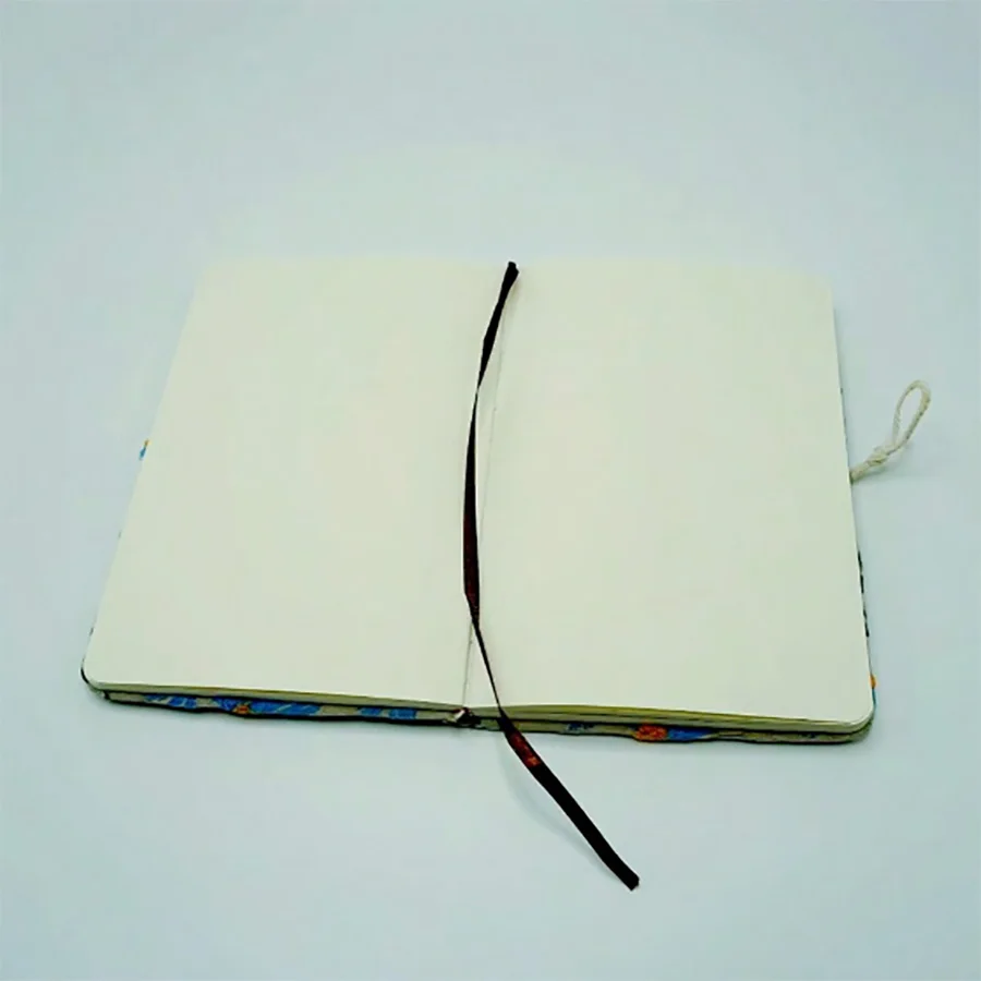 A5 A6 Fabric Embroidery Notebook Cloth Notepad Blank 100 Sheets/200 Pages with Bookmark and Botton