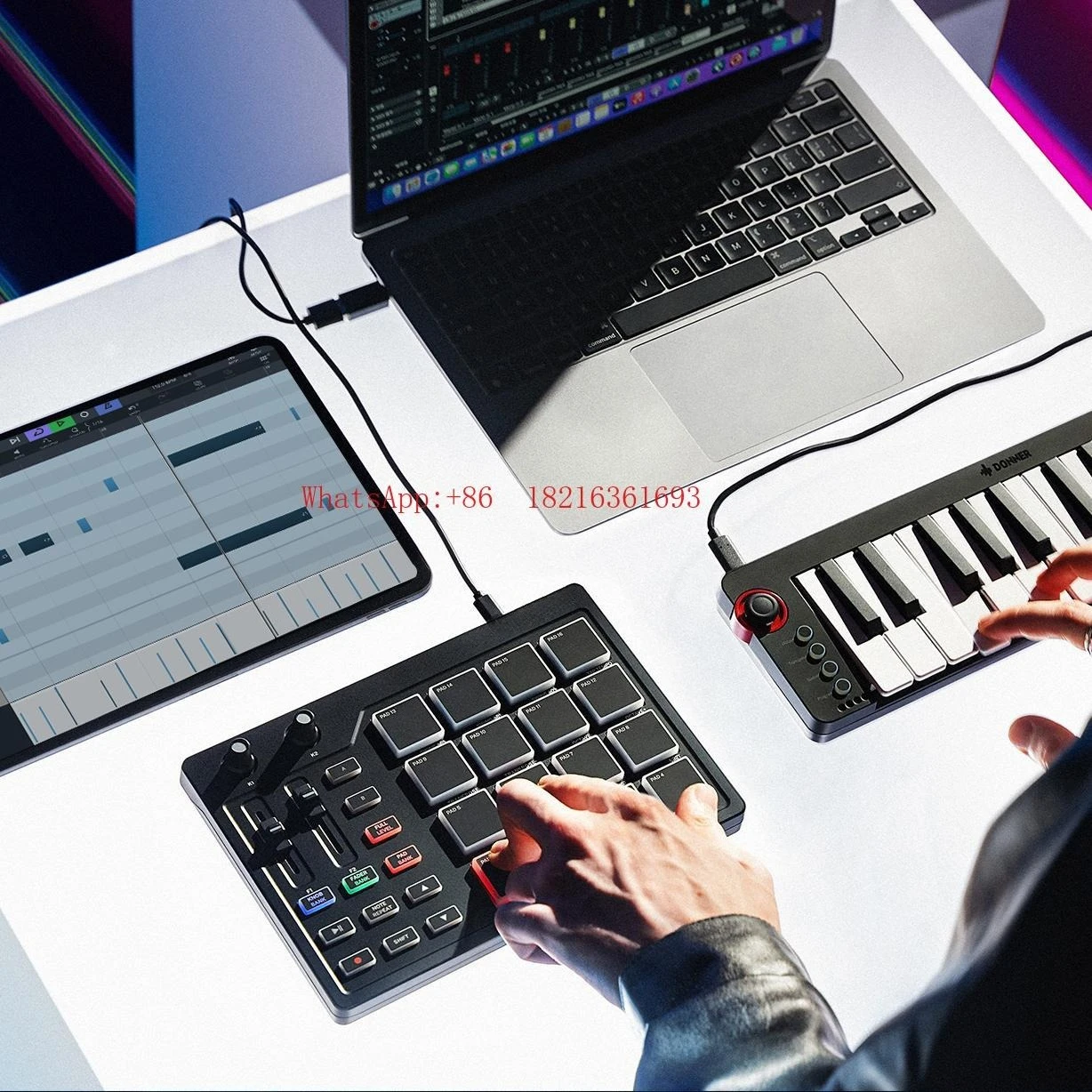 NEW  MIDI DJ Controller 16 Pads USB Type-c Pads, Music Controller view 5