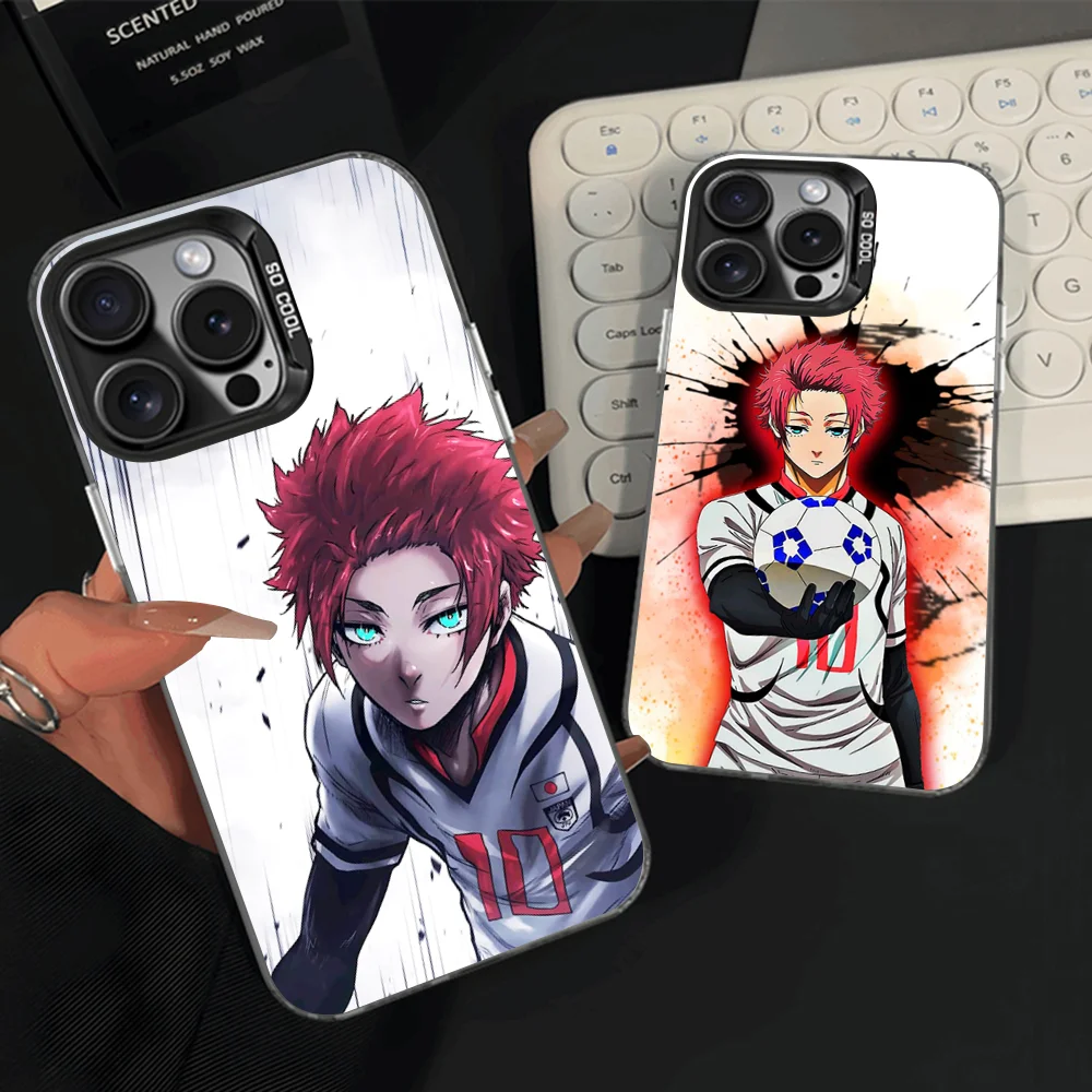 

Itoshi Sae B-Blue L-Lock Phone Case For iPhone 16,15,14,13,12,11,Pro,Max,Plus,Mini,XS,SE Anti Fall Black Matte Hard Bumper