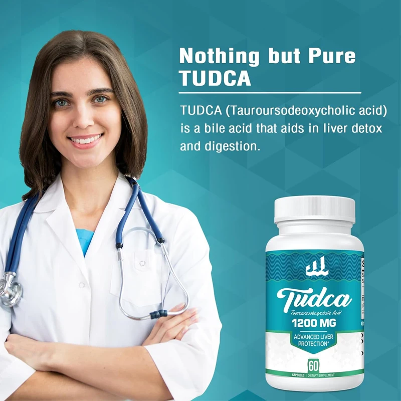 TUDCA Supplement 1200mg -60 Vegetarian Capsules, Strong TUDCA Bile Salt Supplement, Used for Liver and Digestion