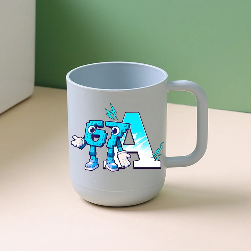 67 Six Seven Toothbrush Cup New Kids Kawaii Letter A-Z Gargle Water Mug Children Brush Teeth Cups Bathroom Home Accessories Gift