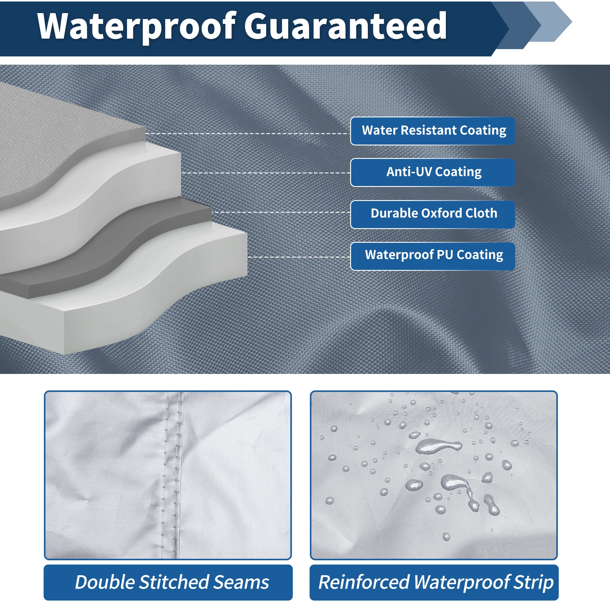 UXCELL 116 "-125" Cocok untuk Penutup Jet Ski 300D Tugas Oxford Anti-UV Tahan Air Penutup PWC Trailer untuk Yamaha untuk SeaDoo untuk Kawasaki