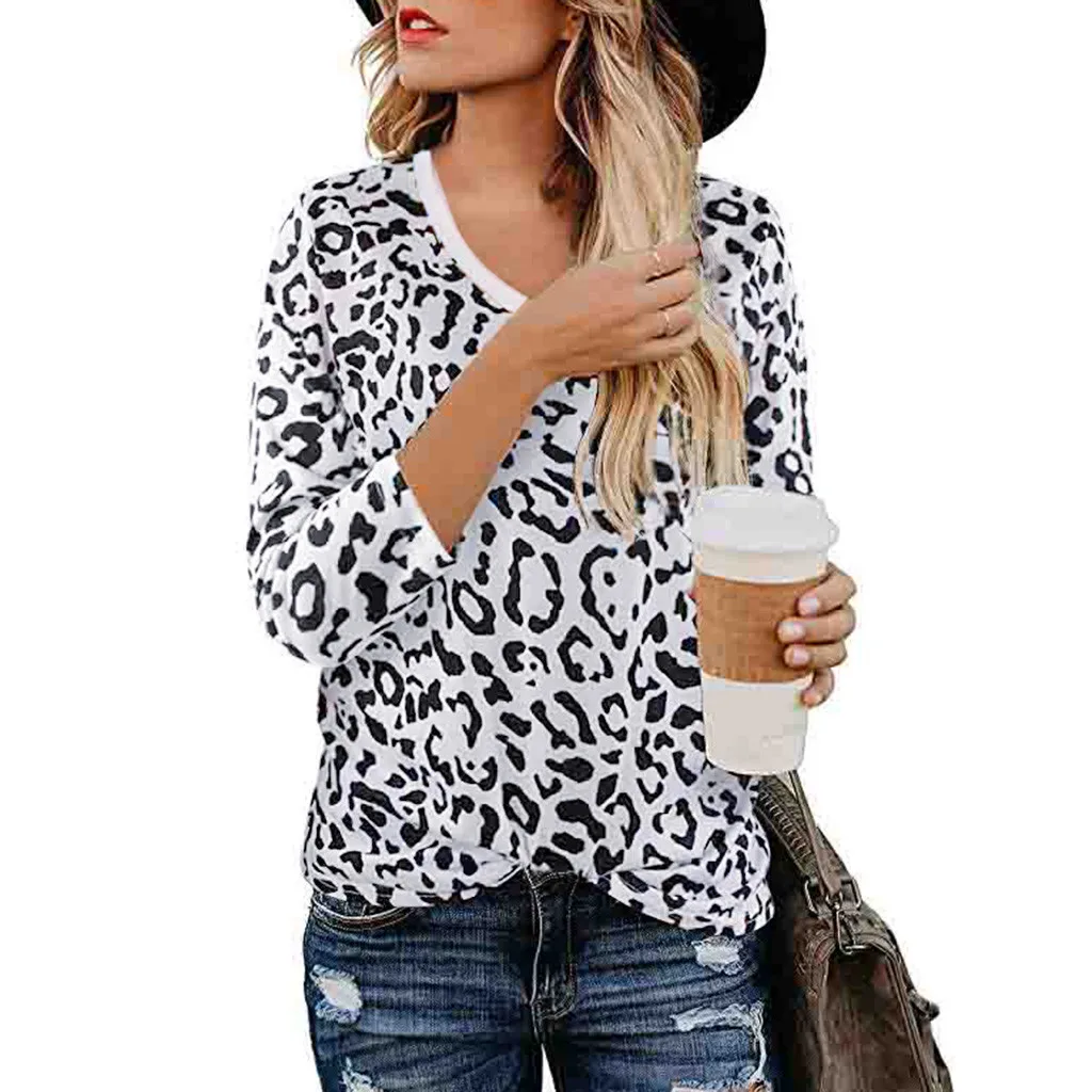 2019 Autumn/Winter Women's Wear 3/4 Sleeve Printed Round Neck T-Shirt Top