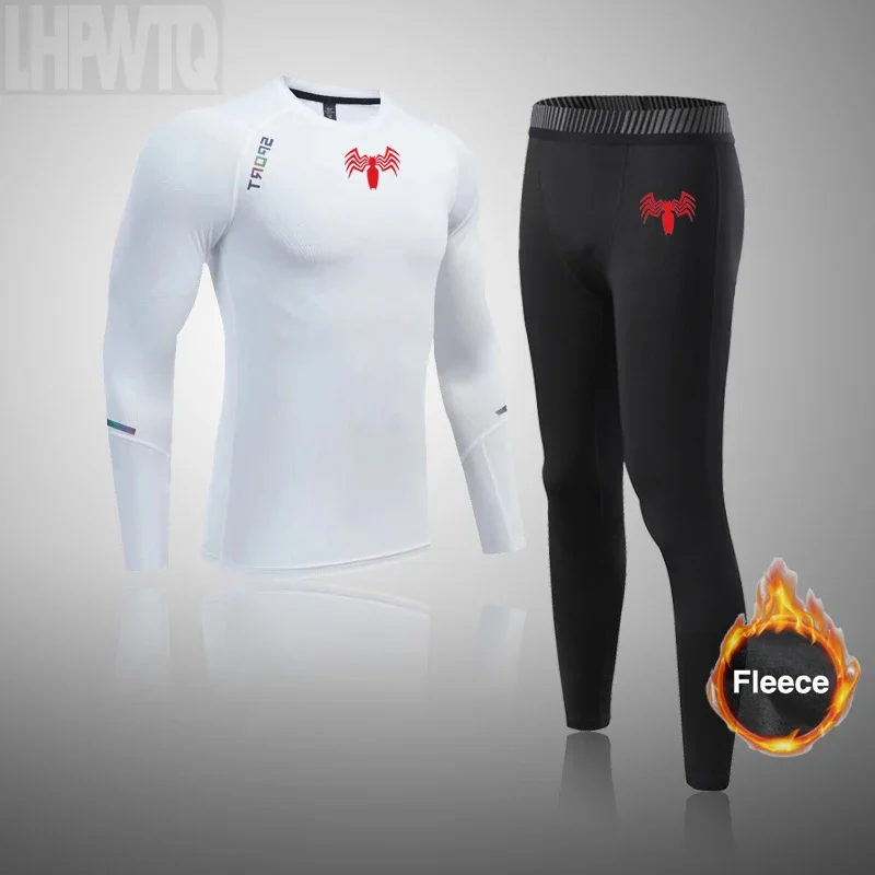 Winter Thermal Underwear Sets Men Base Layer Long Johns Thin Fleece Compression Sports Tight Shapewear Clothing Size S to 3XL