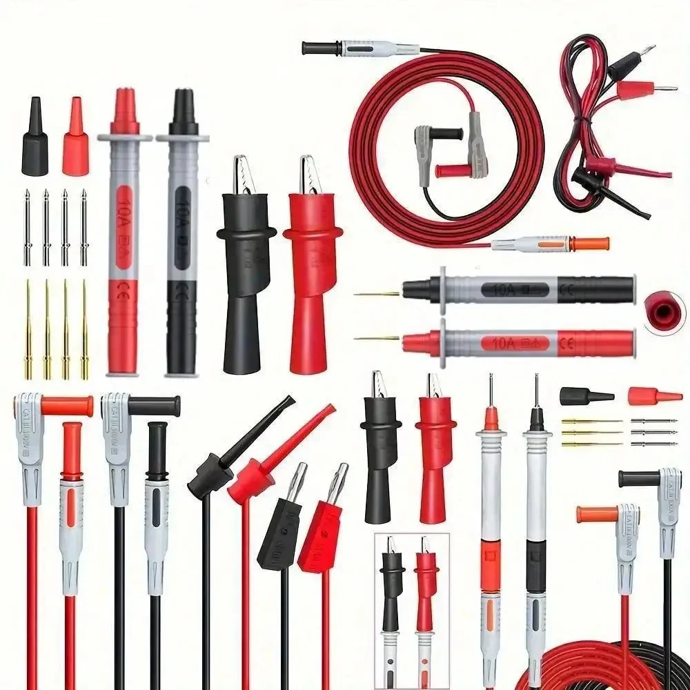 18pcs P1308B Test Lead Kit 4MM Banana Plug To Test Hook Cable Replaceable Multimeter Probe Test Wire Probe Alligator Clip ￼ ￼ ￼