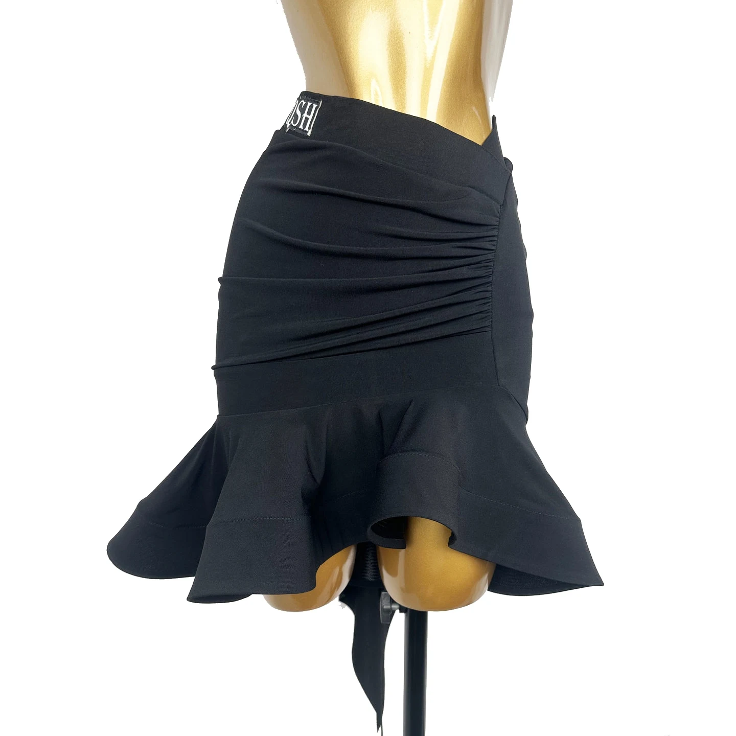 

Новинка 2025, женская юбка для латинских танцев для взрослых, нерегулярная юбка из рыбьей кости, тренировочный костюм, танцевальная одежда для чача, танго, самбы, одежда DQL11072