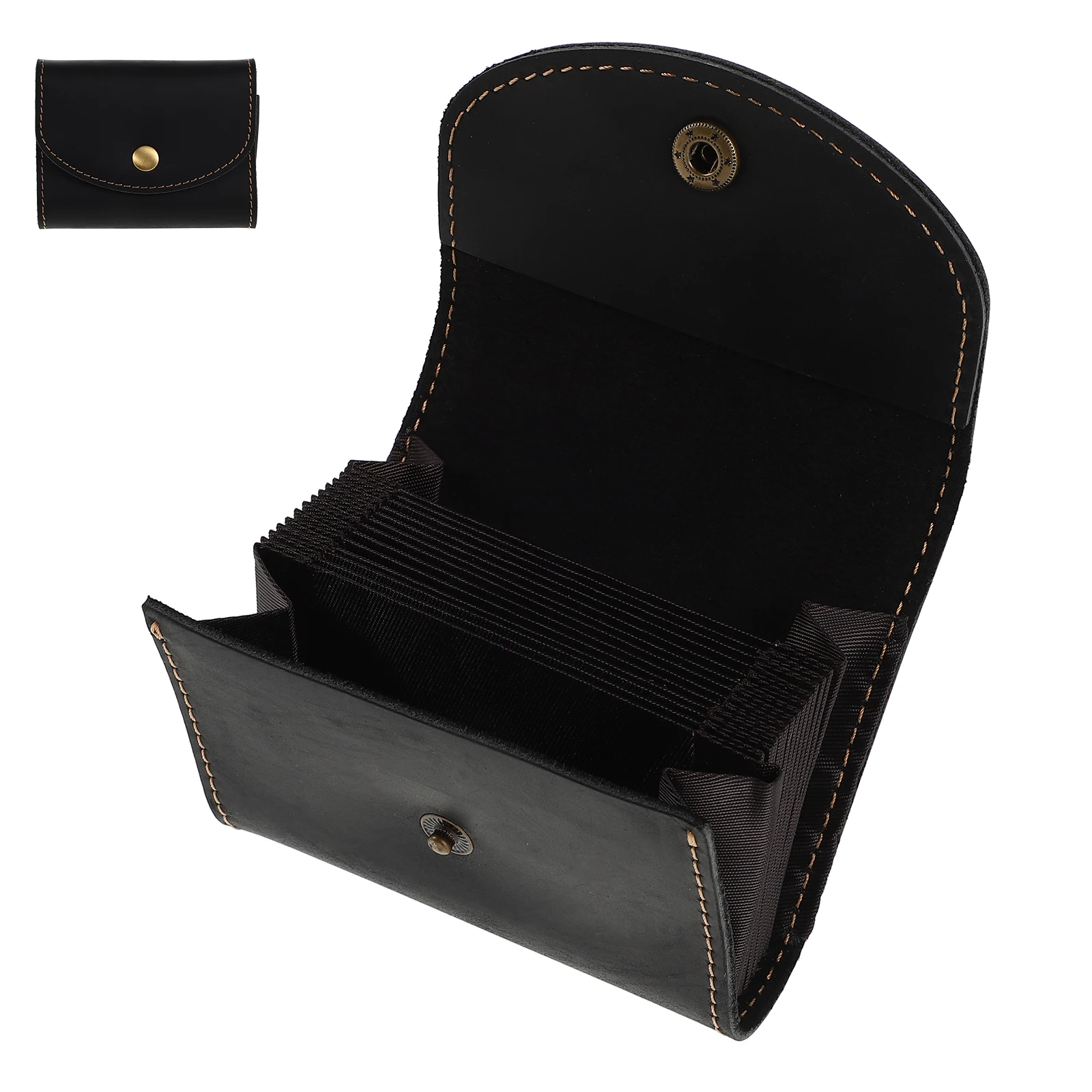 

Men Cowhide Card Case Minimalist Wallet Multiple Pouches Id Credit Card Organizer Men Coin Purse Holder Organizer