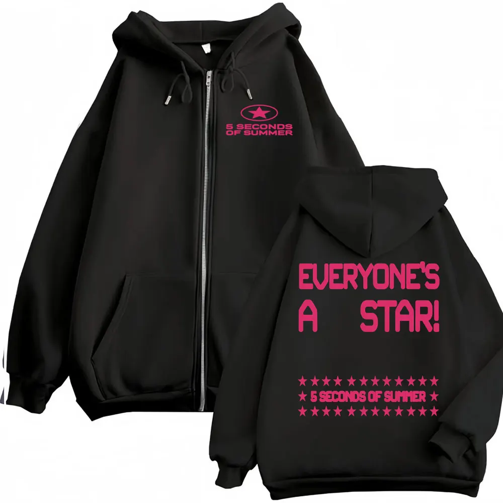 

Толстовки на молнии 5 Seconds of Summer World Tour «Everyone's A Star» для мужчин и женщин, модные худи в стиле хип-хоп, куртки на молнии