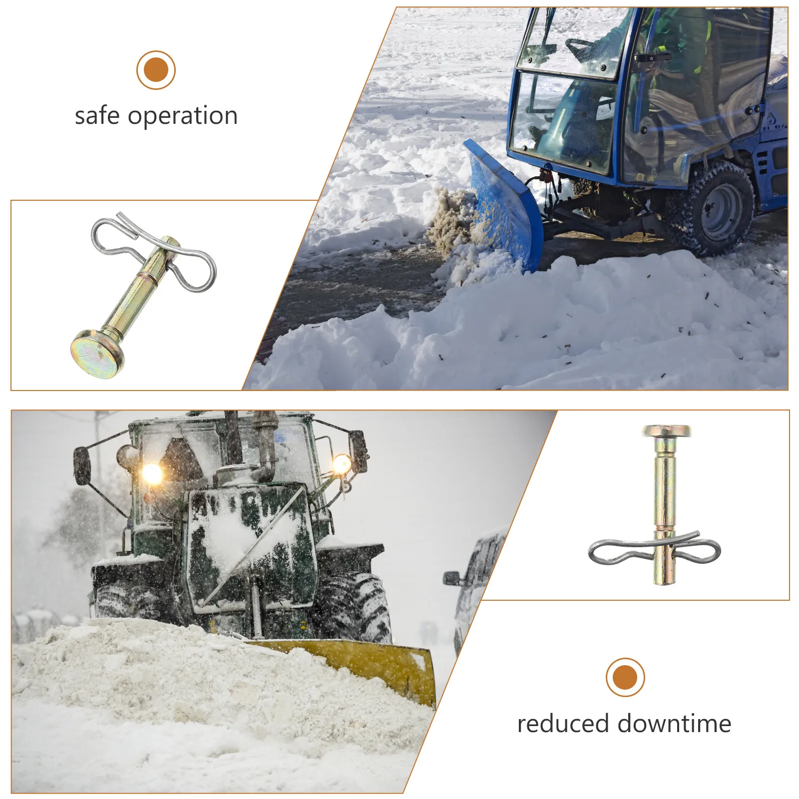 Shear pin and cotter pin set for snowblower owners to keep snow blower working, metal 10 shear pins 10 cotter pins