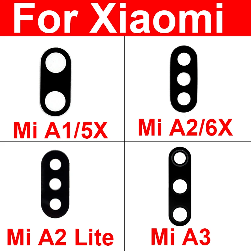 WAMY Rear Back Camera Glass Lens Replacement For Xiaomi Mi A1 5X / A2 6X /  A2 Lite / A3 with Adhesive Sticker