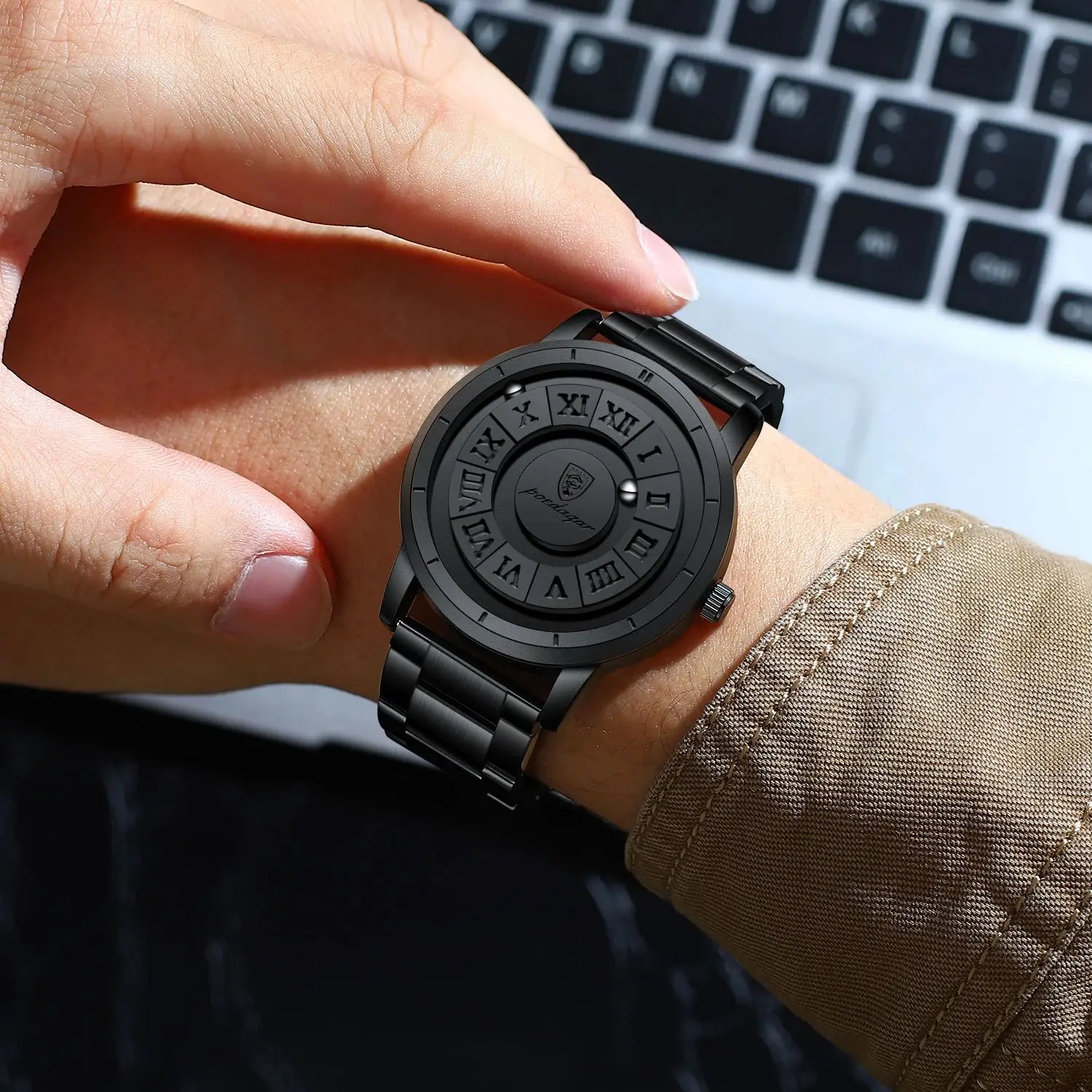 POEDAGAR Luxury Original นาฬิกาสําหรับชายกันน้ําแฟชั่นคุณภาพสูงนาฬิกาข้อมือผู้ชายสแตนเลสสตีลควอตซ์นาฬิกาผู้ชาย Reloj