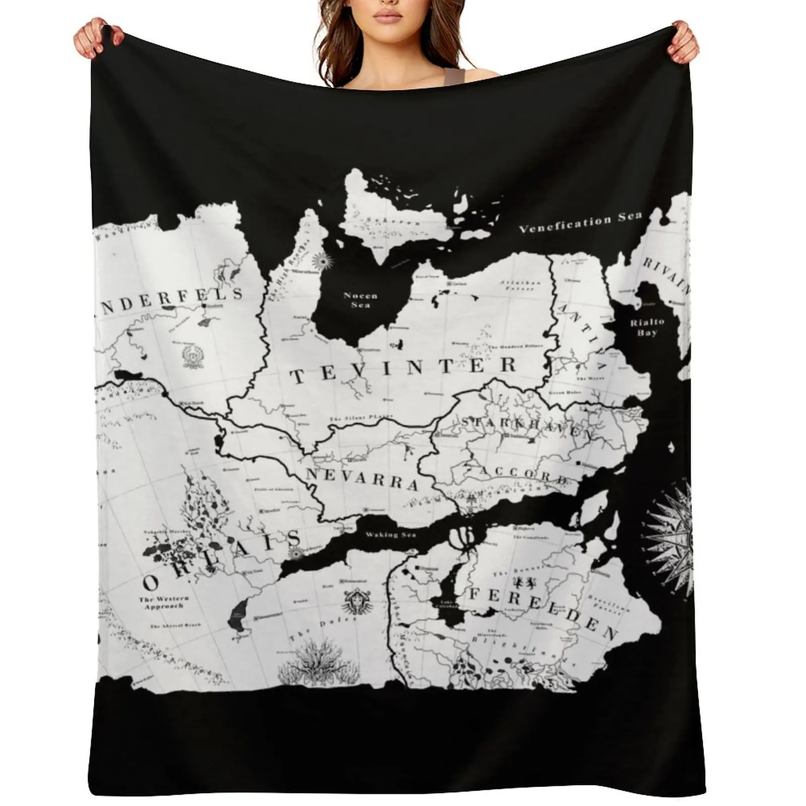 

Thedas Map Throw Blanket For Baby Softest christmas gifts Soft Plaid Blankets