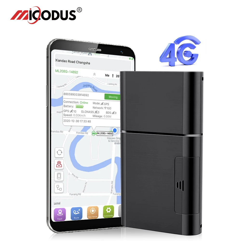 Micodus 4G Wireless Asset GPS Tracker 5500mAh Temperature Monitoring Fleet Management Car Tracking Device ML208G WIFI Position