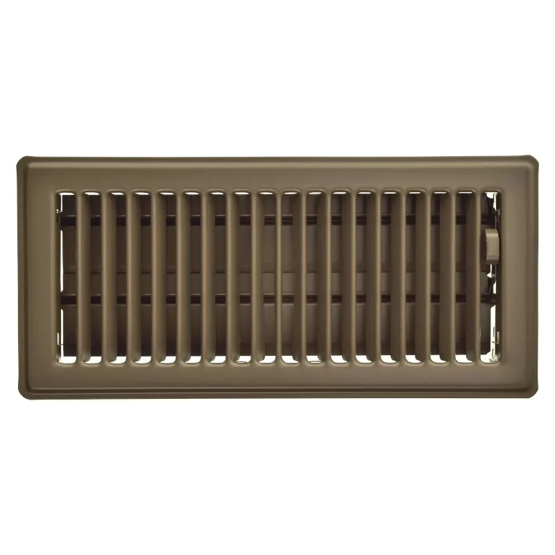 

4-inch x 10-inch Chocolate Steel Painted Louvered, Floor Register, Rectangular, Household Vent Cover