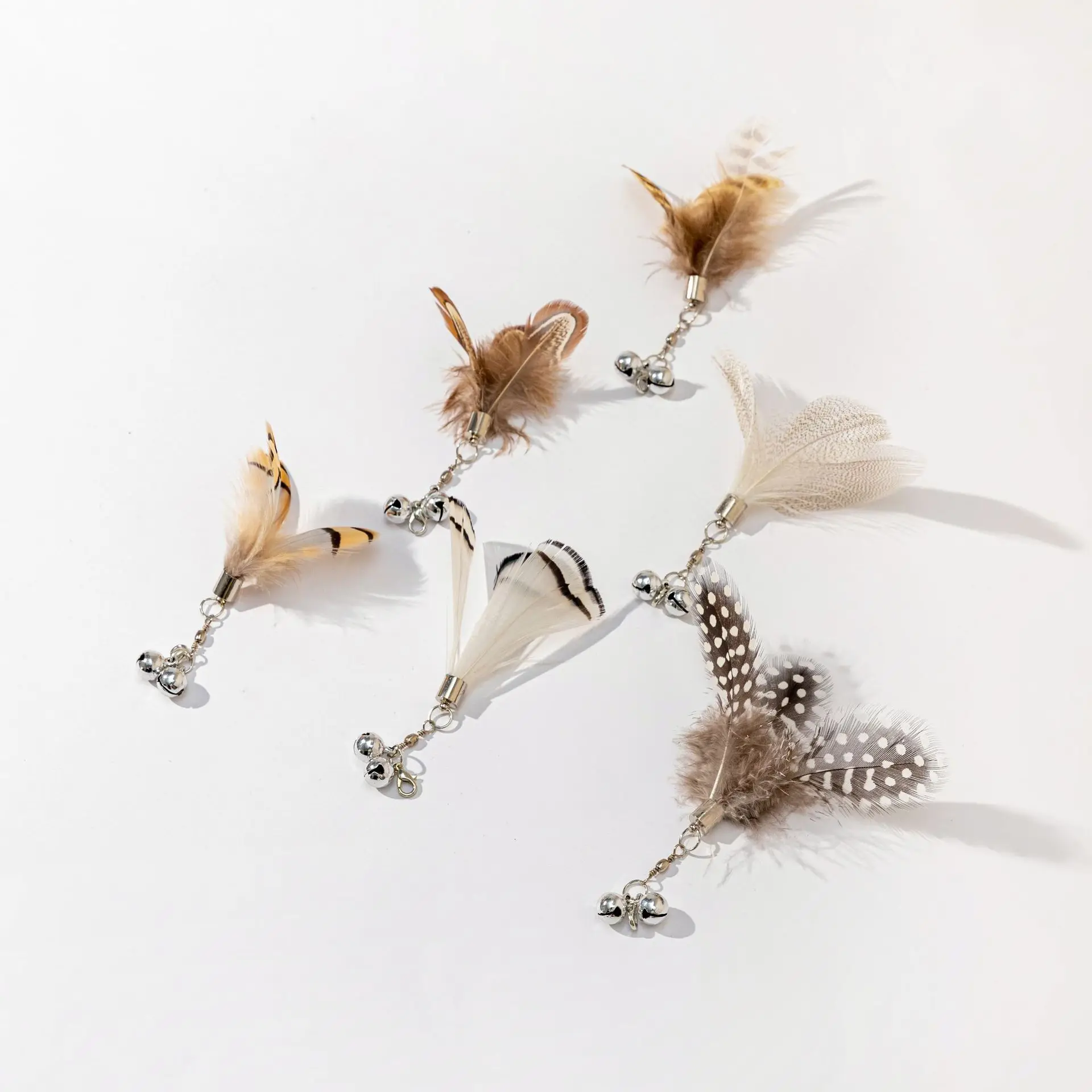 Short Feather Cat Toy DIY Replace Cat Teaser Stick Replacement Pet Toy Accessories