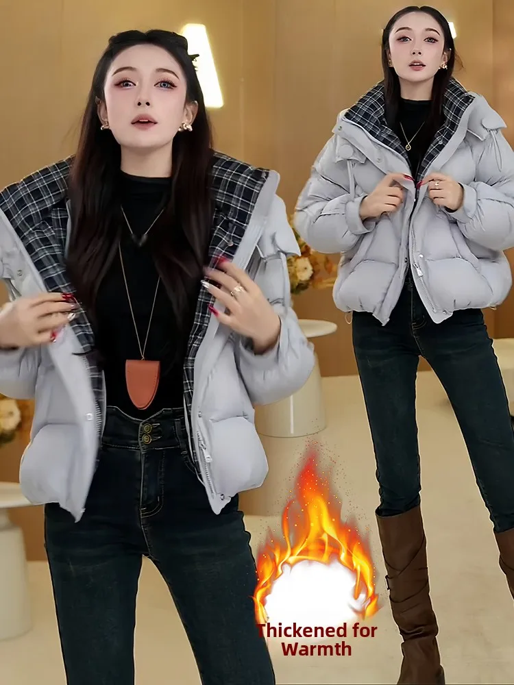 Damska kurtka puchowa z bawełny Jaet Thiened, codzienna, luźna, uniwersalna, zimowa, nowa, elegancka, wysokiej jakości, bawełniana odzież, ciepła, ze stójką.