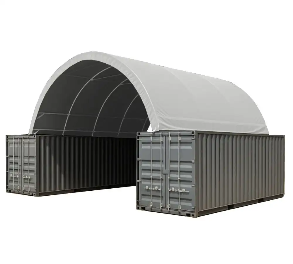26ftx40ft Waterproof Shipping Container Dome Canopy Heavy Duty Galvanized Steel Frame Storage Tent Shed With End Wall - view 4