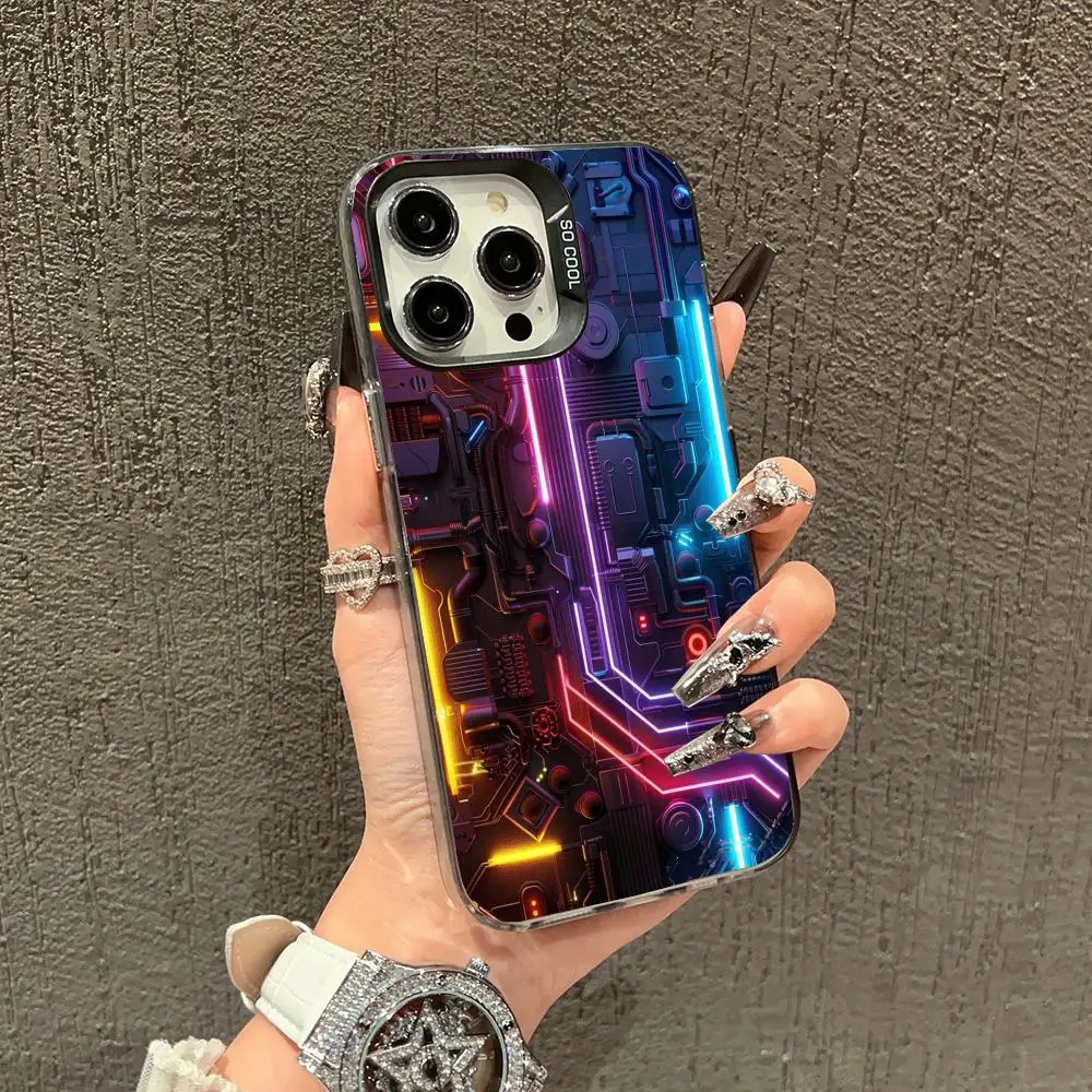 

Circuit design case for iPhone17 16 15 14 13 12 11 Pro/ Max/Plus shock-proof rear cover anti-fingerprint