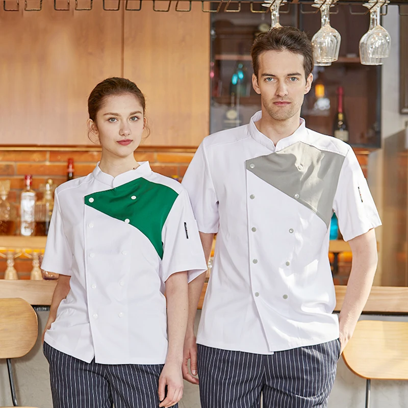 Veste de chef de restaurant occidental pour hommes et femmes, service attribuable à l'hôtel, uniforme de cuisinier de cuisine arrière, chemise de salopette de cuisson padramatique