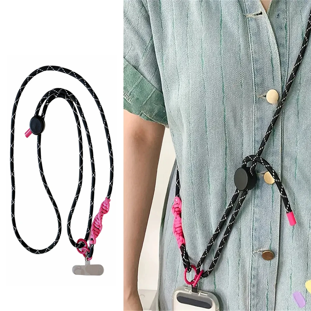 Cute Phone Lanyard Adjustable Diameter Outdoor Universal Case Crossbody Shoulder Card Neck Cord Clip Hang Anti-lost Wrist Strap