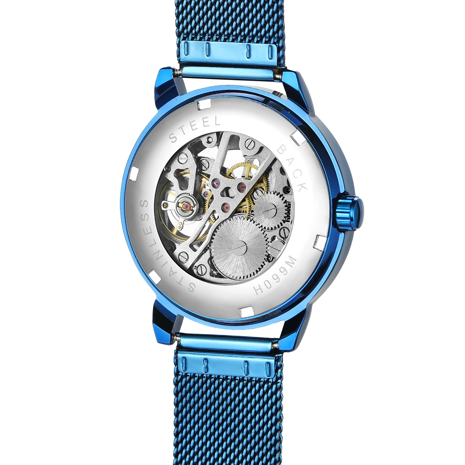 FORSINING новые брендовые мужские часы с гравировкой, деловые механические наручные часы со скелетом, светящиеся римские цифры, сетчатый ремешок, стильные часы