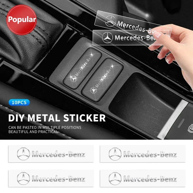 

# 3D металлическая автомобильная декоративная наклейка, наклейка, аксессуары для интерьера для Mercedes Benz A180 A200 A260 W203 W210 W211 W204 C E S CLS