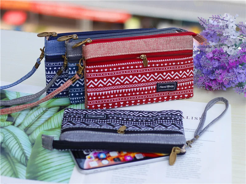 Frauen Baumwolle Lange Organizer Brieftasche Damen Geldbörse Weibliche Kupplung Kleine Telefon Tasche Geld Tasche für Kinder Kinder Mädchen Tasche – Detail 12