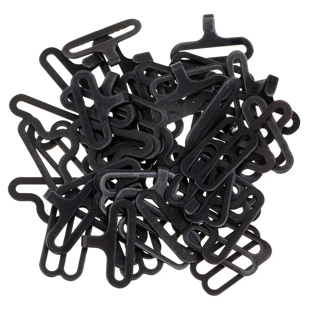 20 Set Bow Tie Clips Metal Hooks Necktie Strap Sewing Fasteners Black Silver