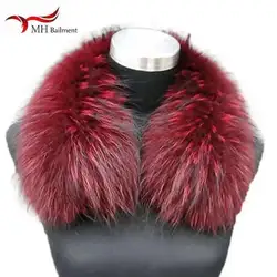 Ladies Scarf Warm Gift Raccoon Fur Collars For Jacket Banand Schal Scarves Female Fashion Warm Genuine Winter Collars Fur Scarf